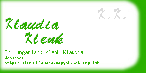 klaudia klenk business card